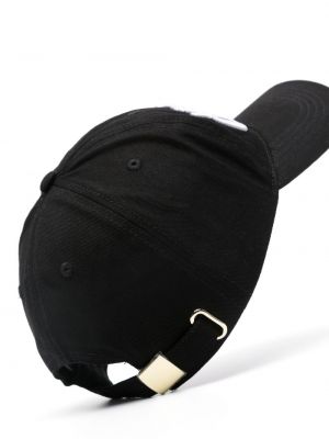 Medvilninis siuvinėtas kepurė su snapeliu Versace Jeans Couture juoda