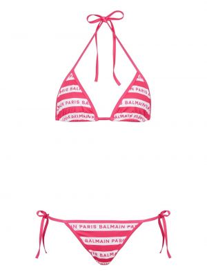 Bikini nyomtatás Balmain rózsaszín