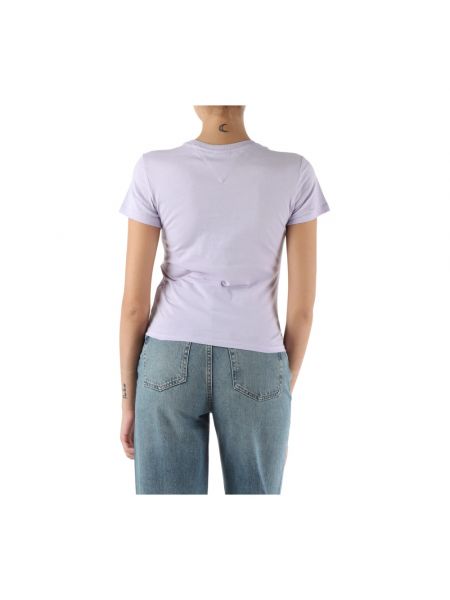 Camiseta con bordado de algodón Tommy Jeans violeta