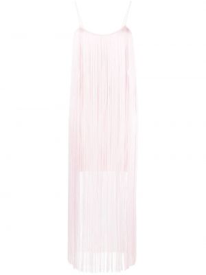Midi šaty s třásněmi Alexander Wang růžové