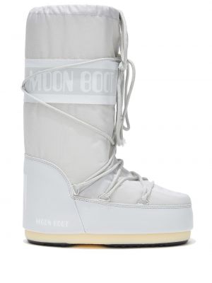 Nėriniuotos raštuotos auliniai batai su raišteliais Moon Boot pilka