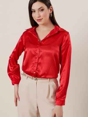 Saténová košile By Saygı červená