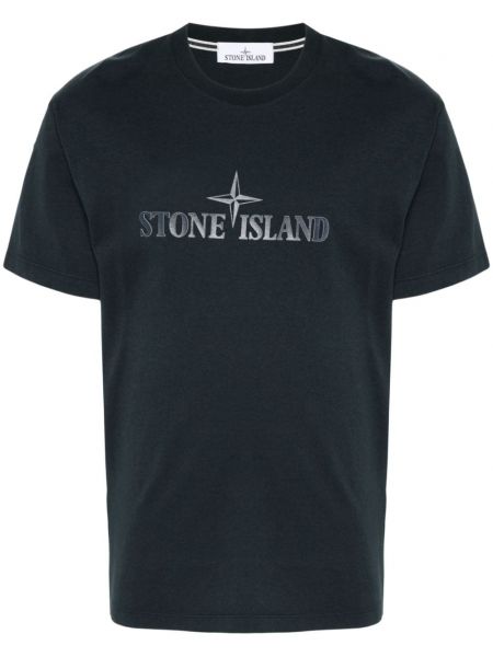 Puuvilla t-paita Stone Island sininen