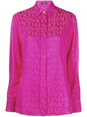 Риза с принт Versace розово