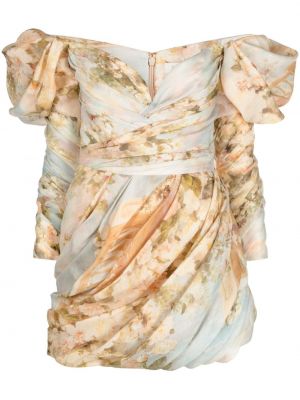 Φλοράλ κοκτέιλ φόρεμα με σχέδιο ντραπέ Zimmermann