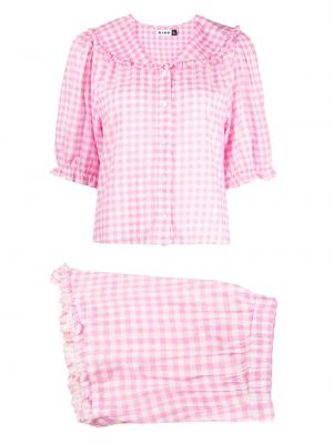 Karierte pyjama Rixo pink