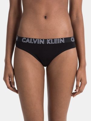 Tangas de algodón Calvin Klein negro