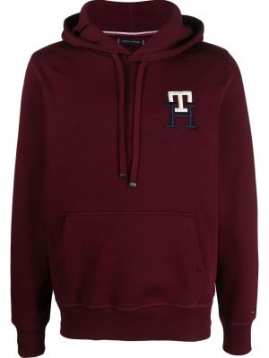 Brodert hettegenser Tommy Hilfiger rød