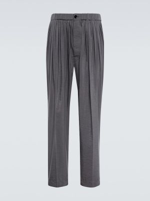 Hedvábné kalhoty Lemaire šedé