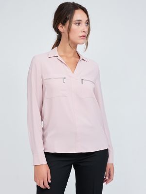 Camisa manga larga con bolsillos Calvin Klein rosa