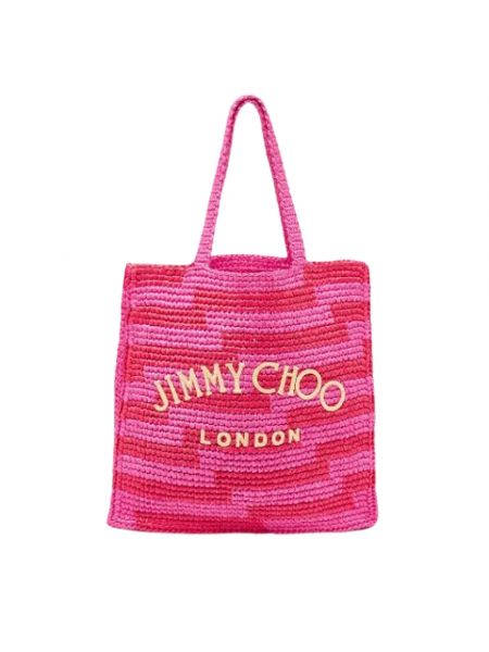 Shopperka skórzana Jimmy Choo Pre-owned różowa