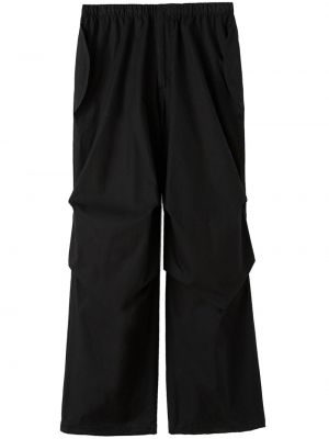 Pantaloni cu croială lejeră plisate Jil Sander negru