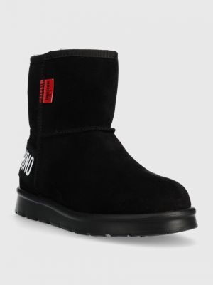 Čizme za snijeg od brušene kože Love Moschino crna
