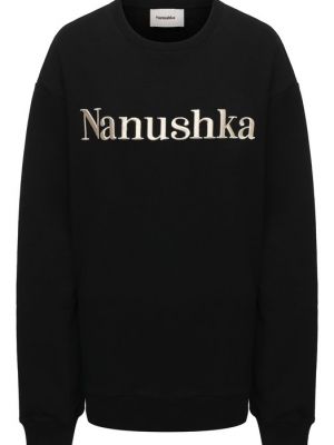 Хлопковый свитшот Nanushka черный