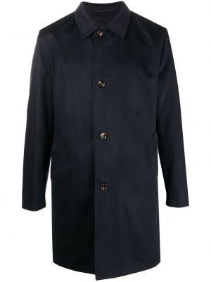 Kašmírový kabát s knoflíky Kired modrý