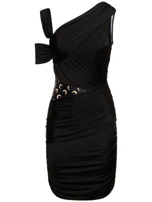 Sukienka mini z wiskozy z dżerseju drapowana Marine Serre czarna