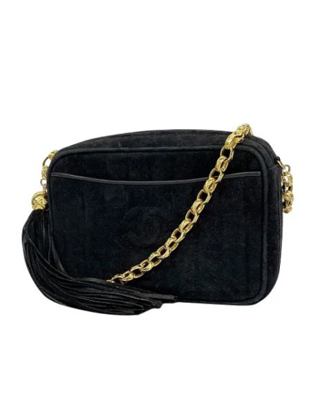 Czarna torba na ramię zamszowa Chanel Vintage