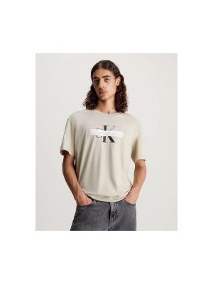 Tričko s krátkými rukávy Calvin Klein Jeans hnědé