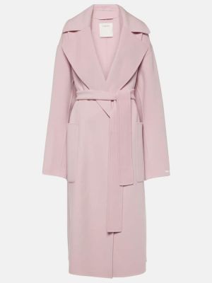 Μάλλινο παλτό Sportmax ροζ