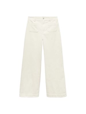 Vlnené džínsy Mango biela
