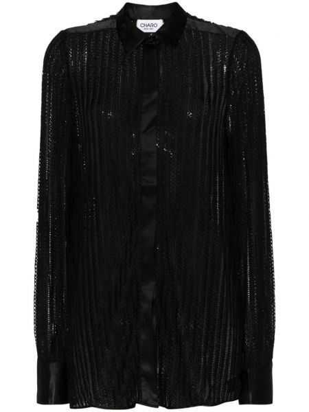 Krajková dlouhá košile Charo Ruiz Ibiza černá