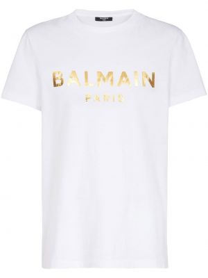 Tričko s potlačou Balmain biela