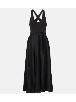 Bavlněné midi šaty Alaïa černé