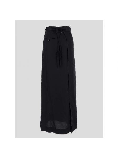 Falda larga de raso de viscosa elegante Mm6 Maison Margiela negro