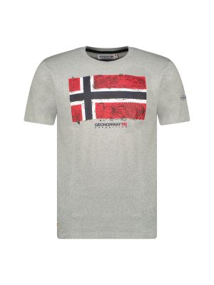 Rövid ujjú póló Geographical Norway szürke