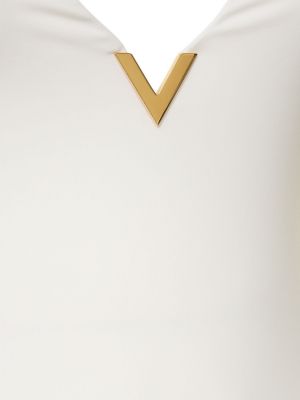 V-nyakú egyrészes fürdőruha Valentino fehér