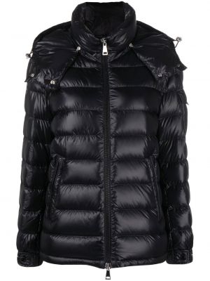 Kukuletalı kapitone ceket Moncler siyah