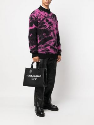 Shopper kabelka s potiskem Dolce & Gabbana černá