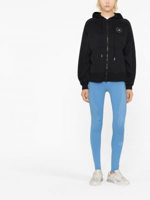 Raštuotas džemperis su gobtuvu su užtrauktuku Adidas By Stella Mccartney juoda