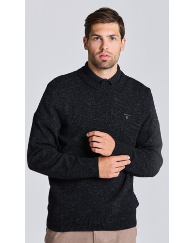 Melange pulóver Gant fekete