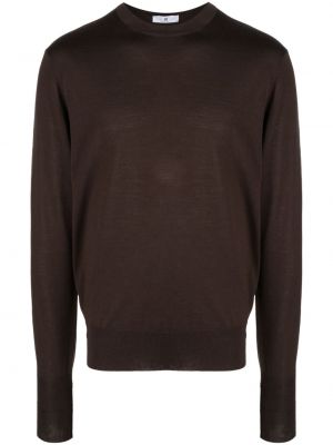 Пуловер с кръгло деколте Pt Torino кафяво