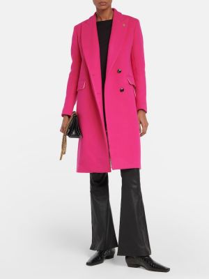 Μάλλινο παλτό Amiri ροζ