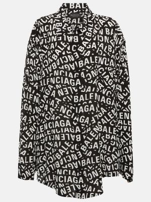 Копринена риза с принт Balenciaga