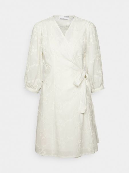 Sukienka Selected Femme Petite biała