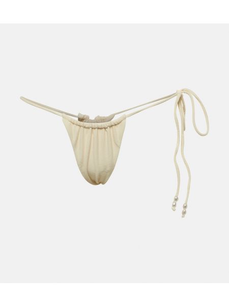 Плавки бикини string с вышивкой из бисера Same белый