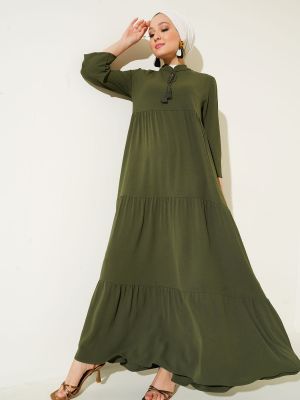 Čipkované šnurovacie šaty Bigdart khaki