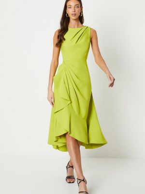 Платье с рюшами из крепа Coast зеленое