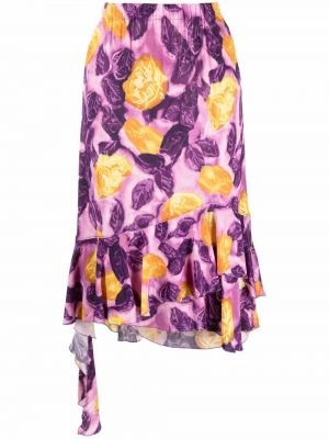 Midi sukně s potiskem Marni fialové