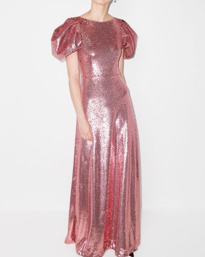 Vestido de noche con lentejuelas Carolina Herrera rosa