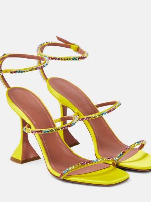 Sandalias de cristal Amina Muaddi amarillo