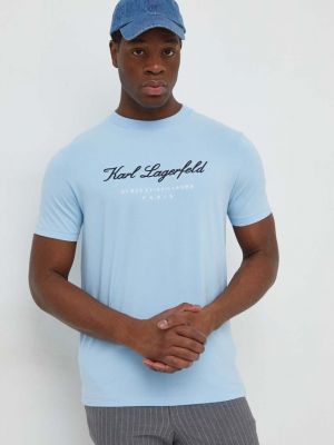 Tričko s aplikacemi Karl Lagerfeld modré