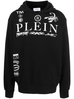 Kokvilnas kapučdžemperis ar apdruku Philipp Plein