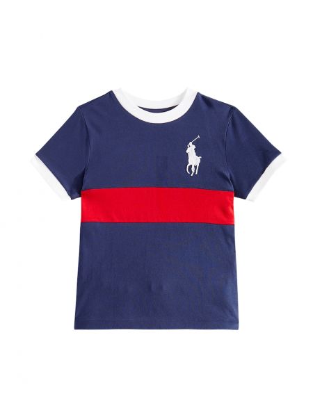 T-shirt i bomull i jersey för pojkar Polo Ralph Lauren Kids blå