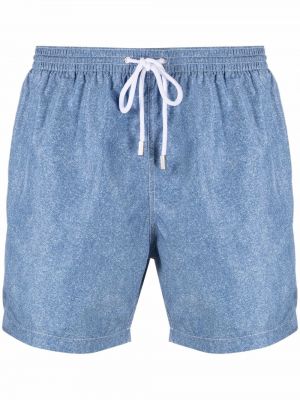 Trykt jeans-shorts Barba blå