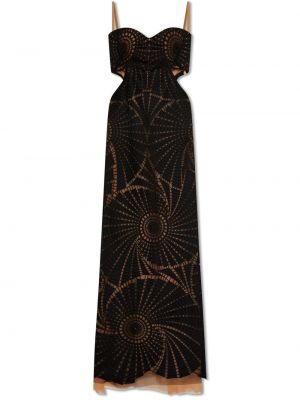 Коктейлна рокля бродирана Simkhai черно