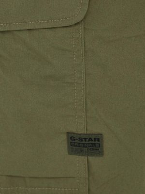 Jednobarevné bavlněné kalhoty s hvězdami G-star Raw zelené